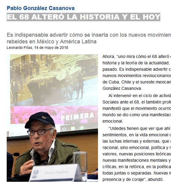 Lee más sobre el artículo EL 68 ALTERÓ LA HISTORIA Y EL HOY