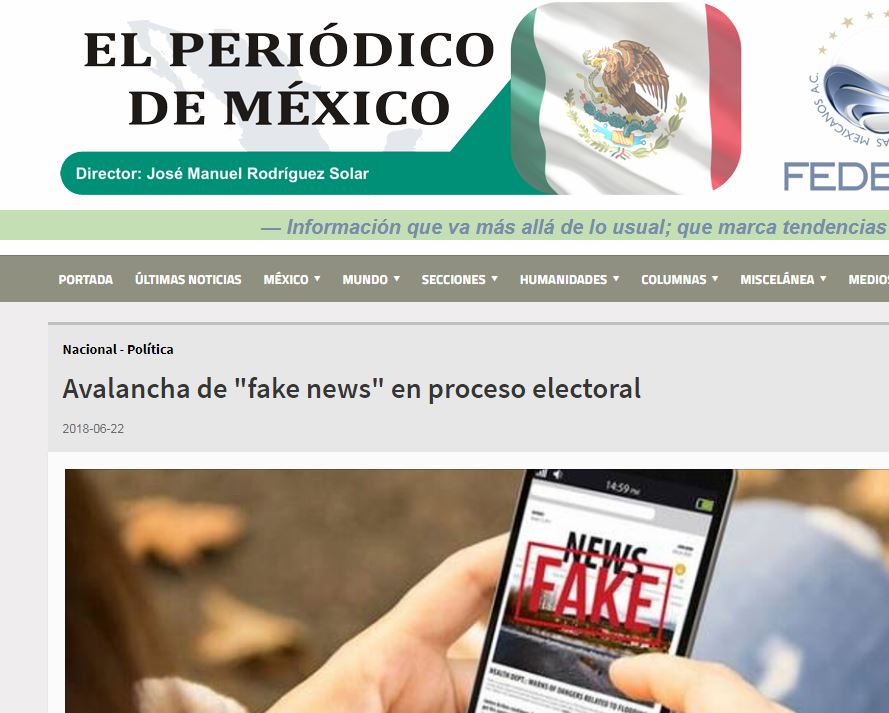 Lee más sobre el artículo Avalancha de “fake news” en proceso electoral