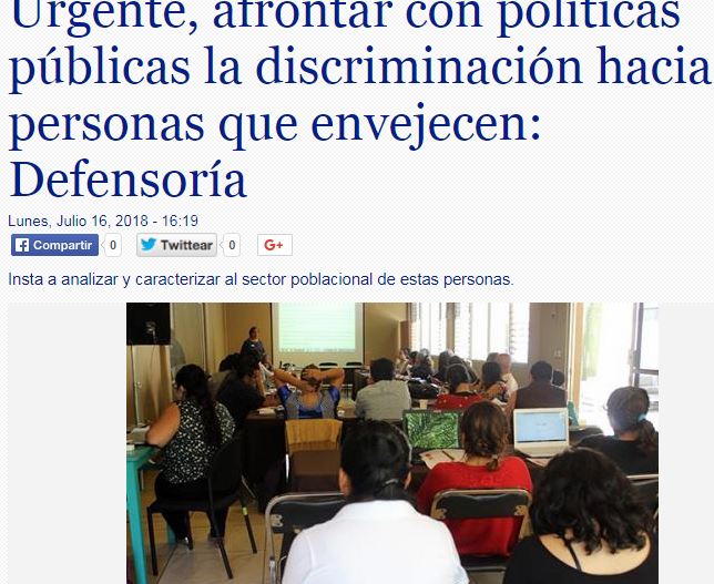 Lee más sobre el artículo Urgente, afrontar con políticas públicas la discriminación hacia personas que envejecen: Defensoría