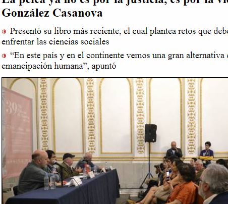 Lee más sobre el artículo La pelea ya no es por la justicia, es por la vida: González Casanova.