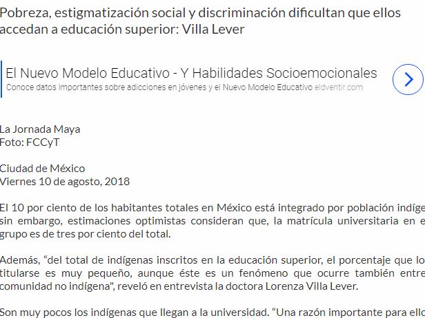 Lee más sobre el artículo Indígenas son solo uno por ciento de la matrícula universitaria