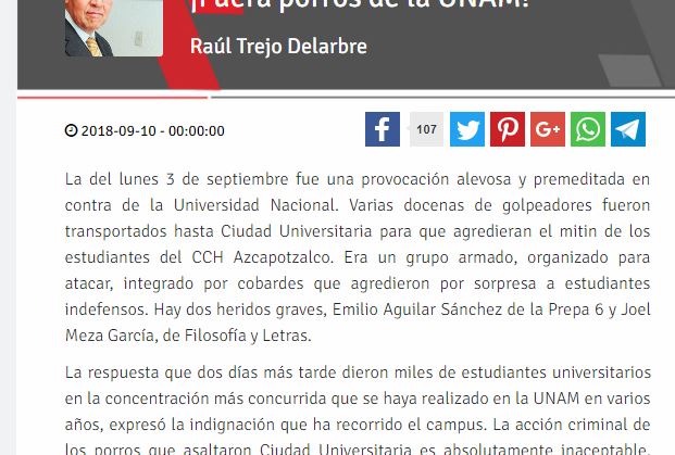 Lee más sobre el artículo ¡Fuera porros de la UNAM!