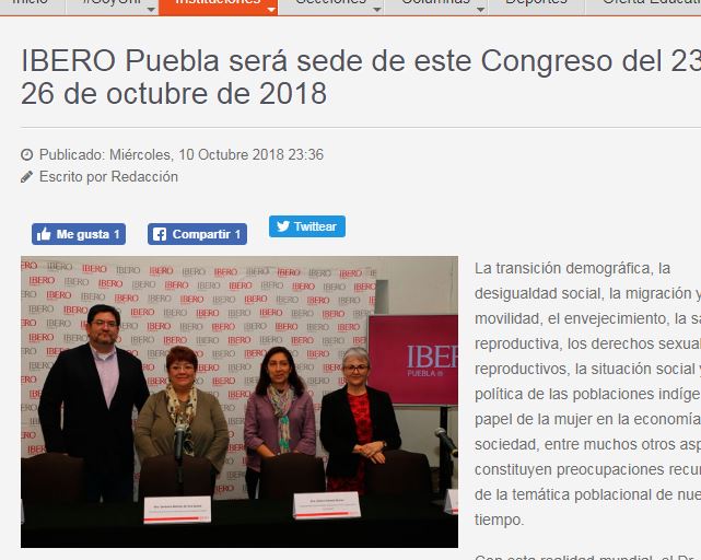 Lee más sobre el artículo IBERO Puebla será sede de este Congreso del 23 al 26 de octubre de 2018