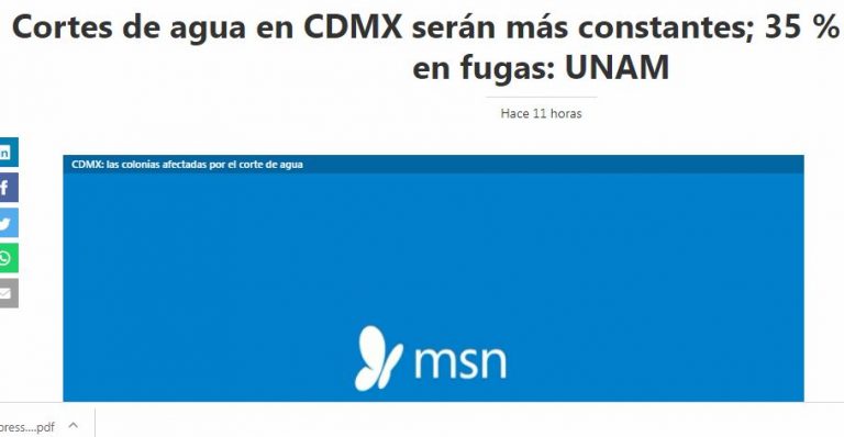 Lee más sobre el artículo Cortes de agua en CDMX serán más constantes; 35 % se desperdicia en fugas: UNAM