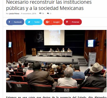 Lee más sobre el artículo Necesario reconstruir las instituciones publicas y a la sociedad Mexicana