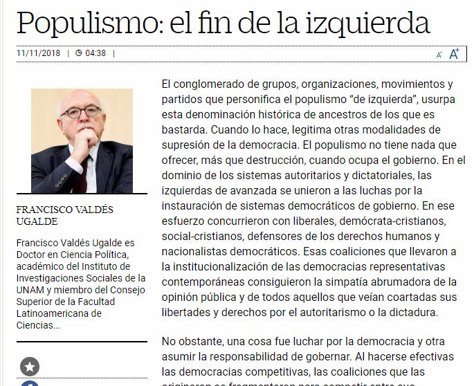 Lee más sobre el artículo Populismo: el fin de la izquierda