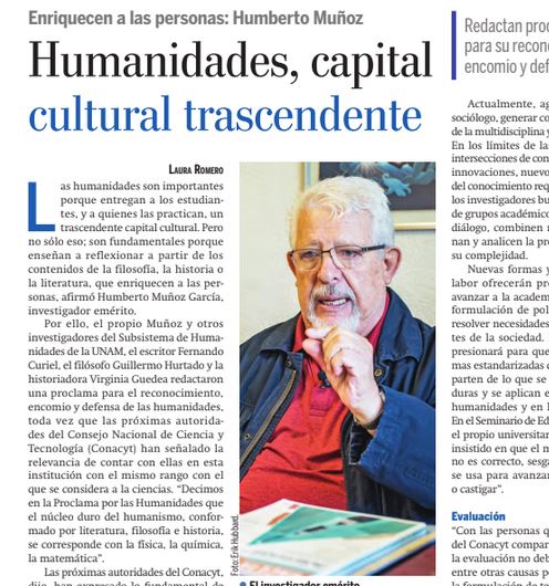 Lee más sobre el artículo Humanidades, capital cultural trascendente