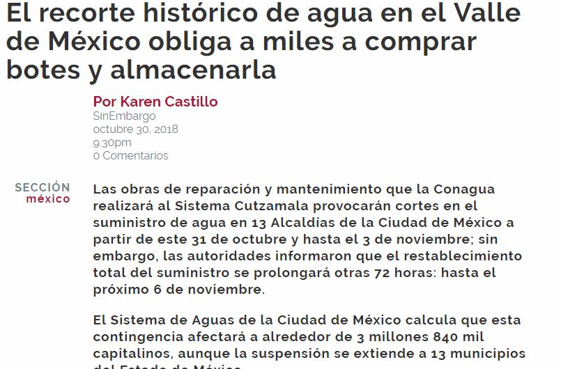 Lee más sobre el artículo El recorte histórico de agua en el Valle de México obliga a miles a comprar botes y almacenarla