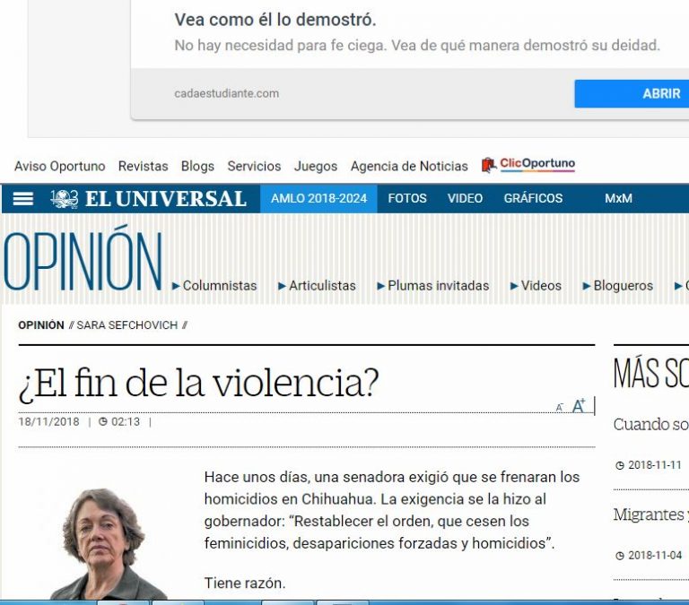 Lee más sobre el artículo ¿El fin de la violencia?