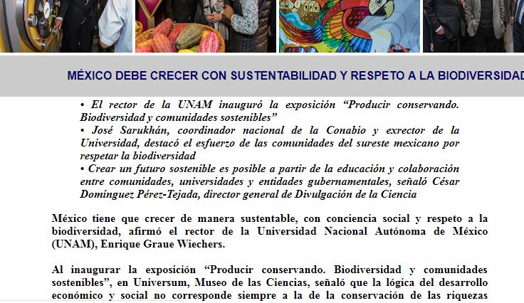 Lee más sobre el artículo MÉXICO DEBE CRECER CON SUSTENTABILIDAD Y RESPETO A LA BIODIVERSIDAD: ENRIQUE GRAUE