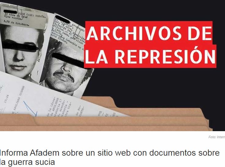 Lee más sobre el artículo Informa Afadem sobre un sitio web con documentos sobre la guerra sucia