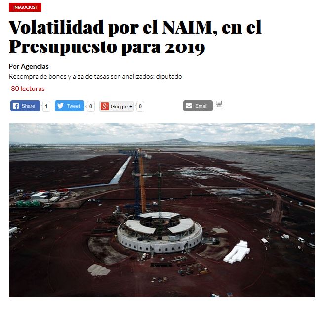 Lee más sobre el artículo Volatilidad por el NAIM, en el Presupuesto para 2019