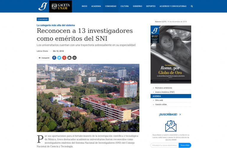 Lee más sobre el artículo Reconocen a 13 investigadores como eméritos del SNI