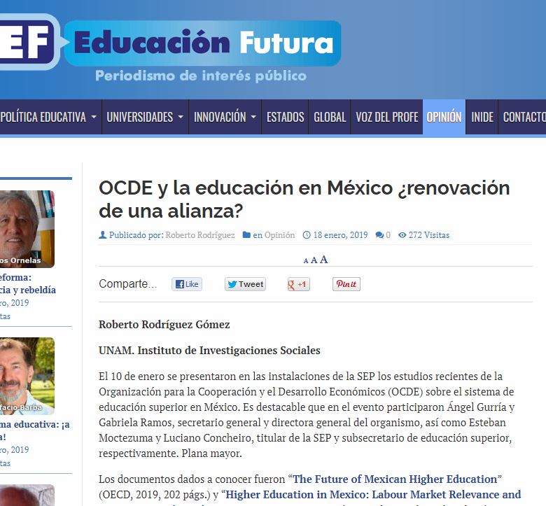 Lee más sobre el artículo OCDE y la educación en México ¿renovación de una alianza?