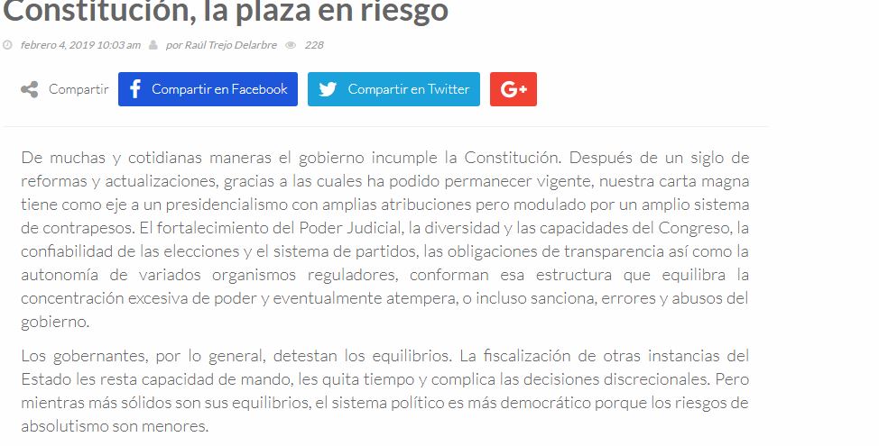 Lee más sobre el artículo Constitución, la plaza en riesgo