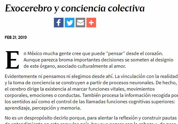 Lee más sobre el artículo Exocerebro y conciencia colectiva