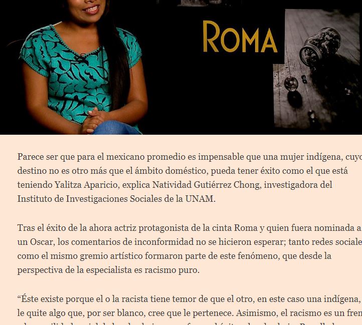 Lee más sobre el artículo El efecto Yalitza es racismo puro: socióloga de UNAM