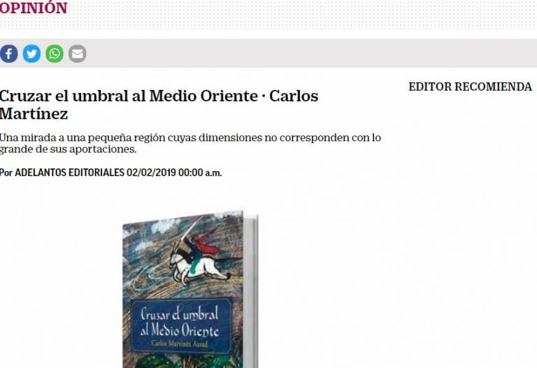 Lee más sobre el artículo Cruzar el umbral al Medio Oriente: Carlos Martínez