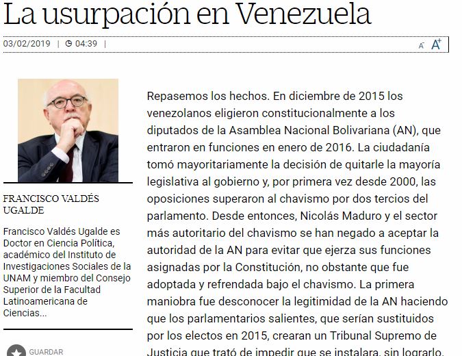 Lee más sobre el artículo La usurpación en Venezuela