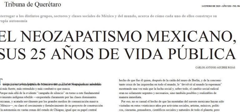 Lee más sobre el artículo EL NEOZAPATISMO MEXICANO, EN SUS 25 AÑOS DE VIDA PÚBLICA CARLOS ANTONIO AGUIRRE ROJAS