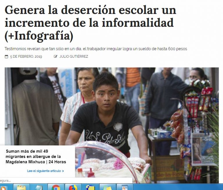 Lee más sobre el artículo Genera la deserción escolar un incremento de la informalidad