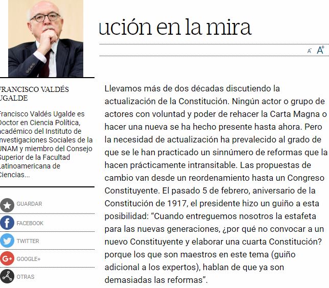 Lee más sobre el artículo La Constitución en la mira