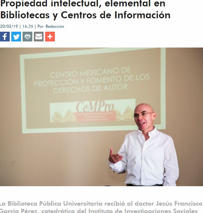 Lee más sobre el artículo Propiedad intelectual, elemental en Bibliotecas y Centros de Información