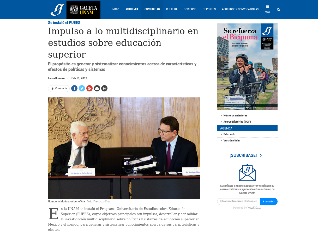 Lee más sobre el artículo Impulso a lo multidisciplinario en estudios sobre educación superior