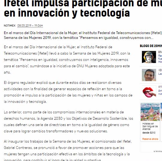 Lee más sobre el artículo Ifetel impulsa participación de mujeres en innovación y tecnología