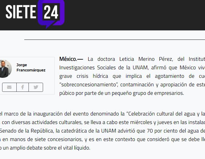 Lee más sobre el artículo 70% del agua en México está en manos de siete concesionarios