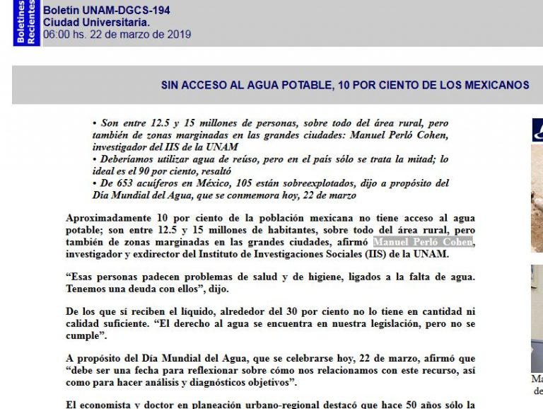 Lee más sobre el artículo SIN ACCESO AL AGUA POTABLE, 10 POR CIENTO DE LOS MEXICANOS