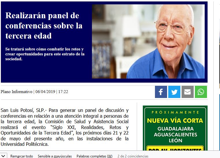 Lee más sobre el artículo Realizarán panel de conferencias sobre la tercera edad