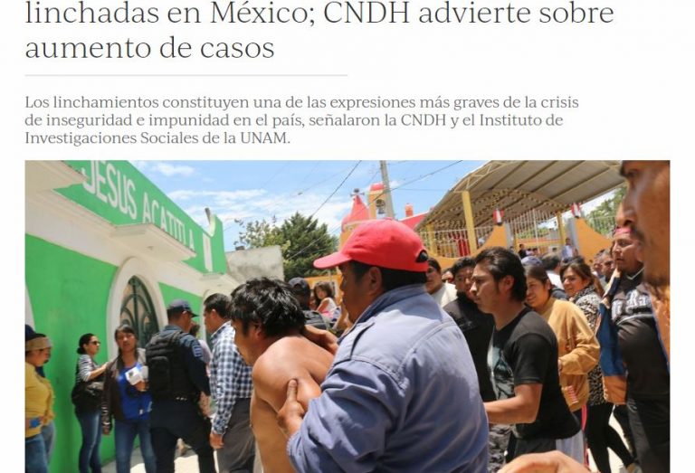 Lee más sobre el artículo En tres años, al menos 561 personas fueron linchadas en México; CNDH advierte sobre aumento de casos