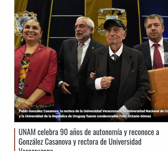 Lee más sobre el artículo UNAM celebra 90 años de autonomía y reconoce a González Casanova y rectora de Universidad Veracruzana