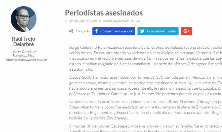 Lee más sobre el artículo Periodistas asesinados