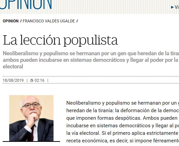 Lee más sobre el artículo La lección populista