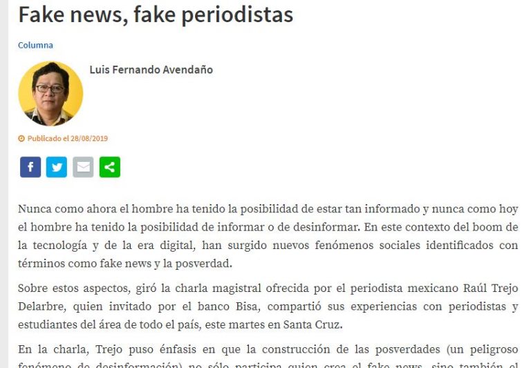 Lee más sobre el artículo Fake news, fake periodistas