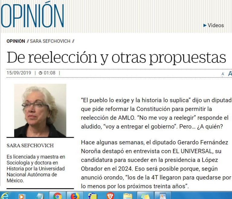 Lee más sobre el artículo De reelección y otras propuestas