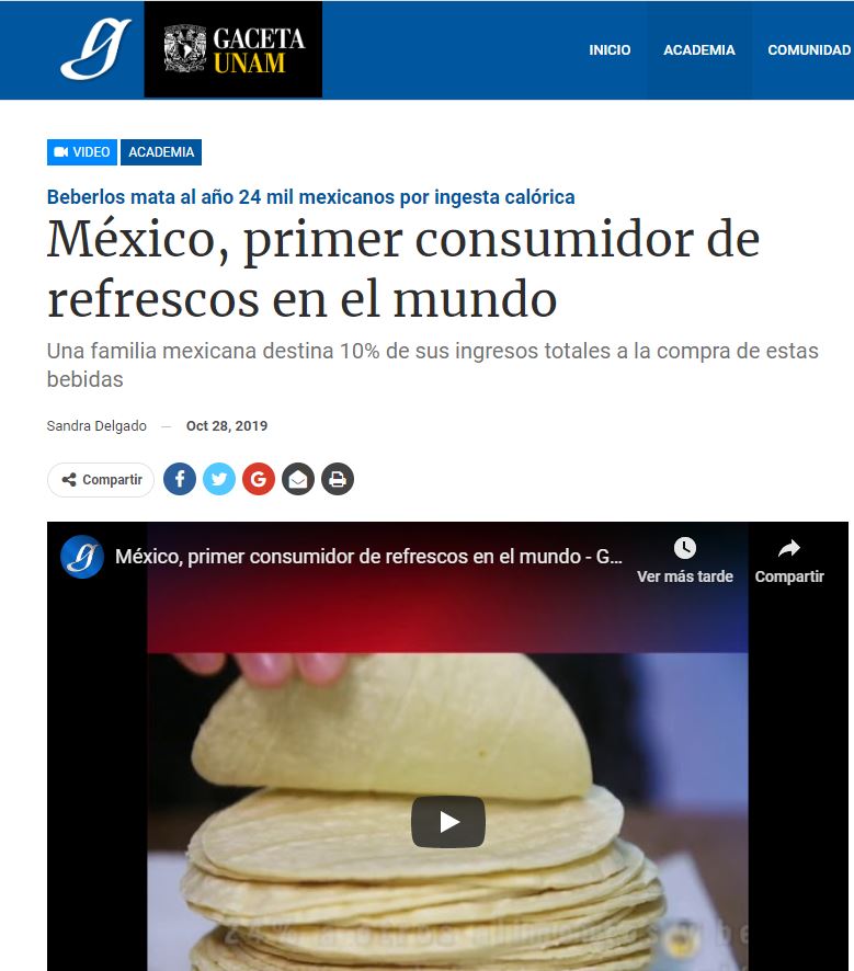 Lee más sobre el artículo México, primer consumidor de refrescos en el mundo