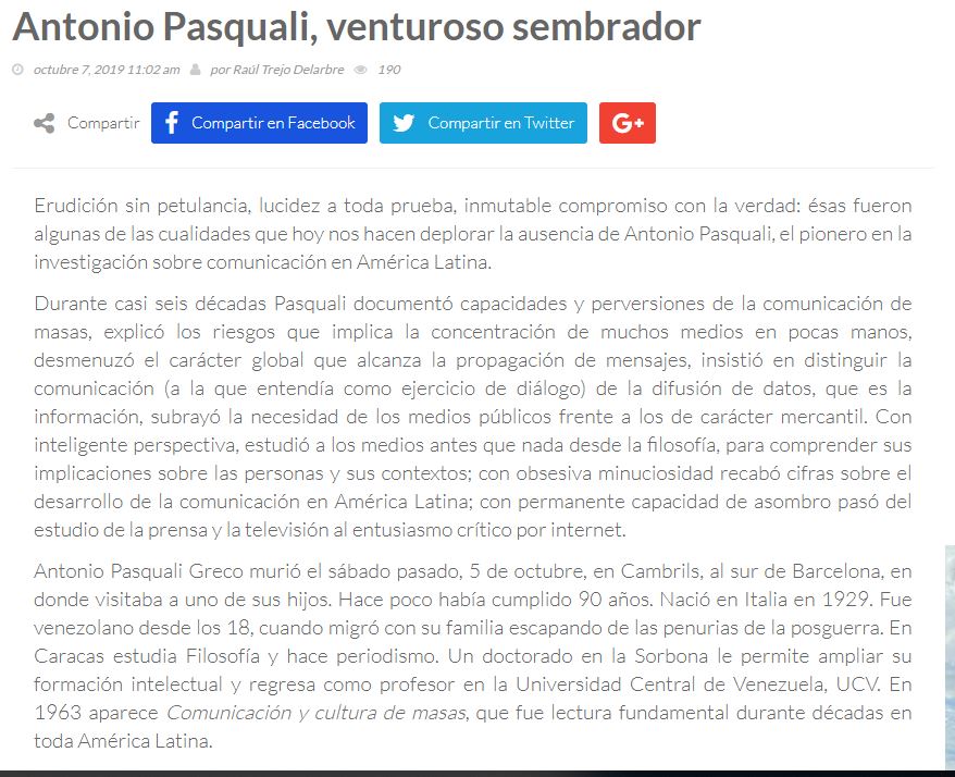 Lee más sobre el artículo Antonio Pasquali, ventuoso sembrador