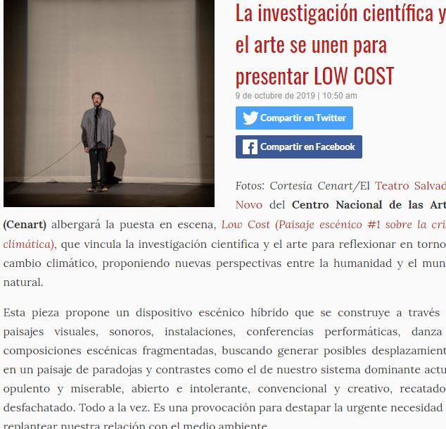 Lee más sobre el artículo La investigación científica y el arte se unen para presentar LOW COST