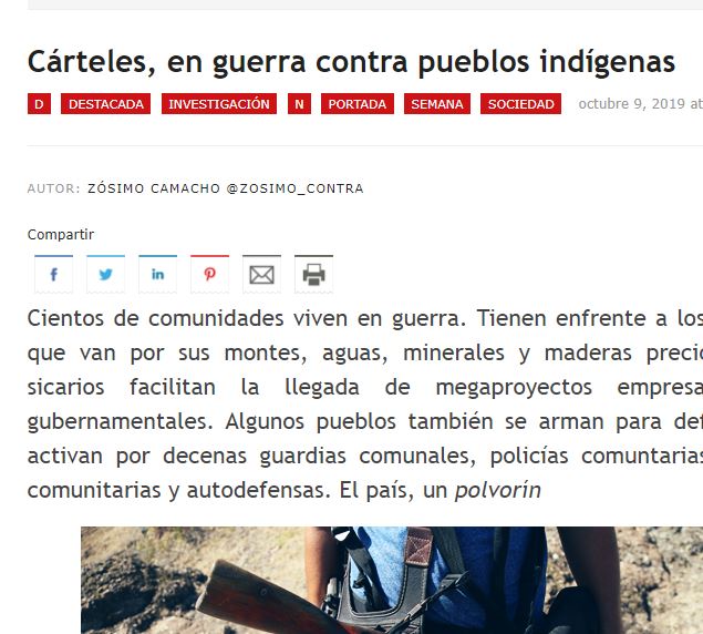 Lee más sobre el artículo Cárteles, en guerra contra pueblos indígenas