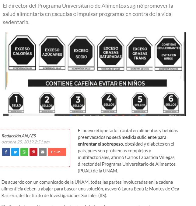 Lee más sobre el artículo Nuevo etiquetado en alimentos no es suficiente para combatir obesidad: Experto UNAM