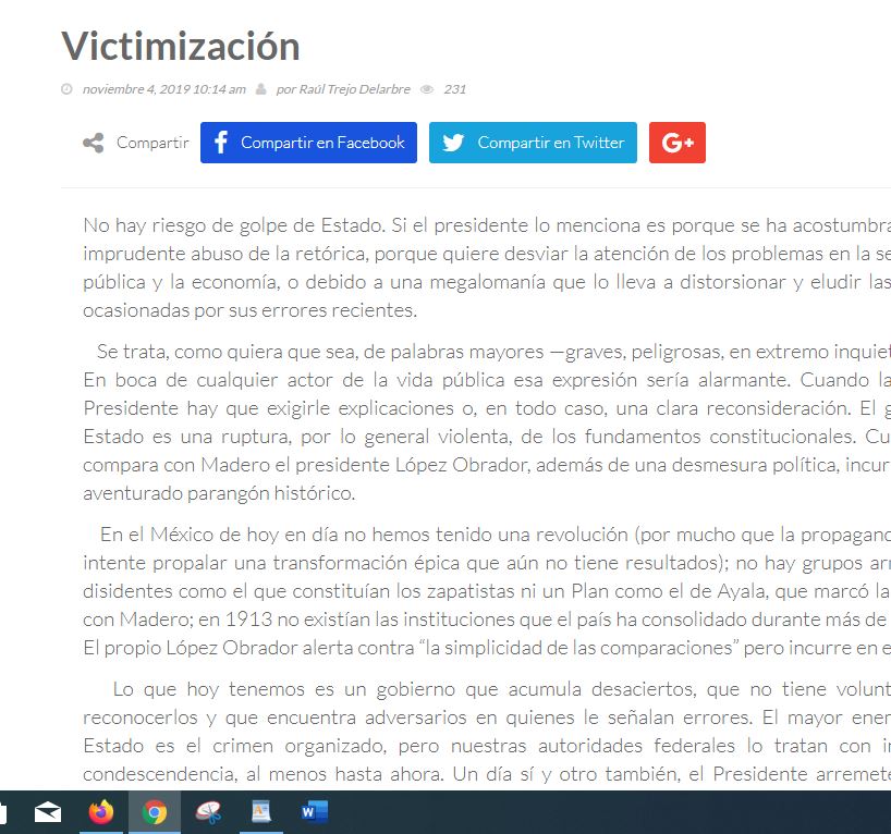 Lee más sobre el artículo Victimizaciòn