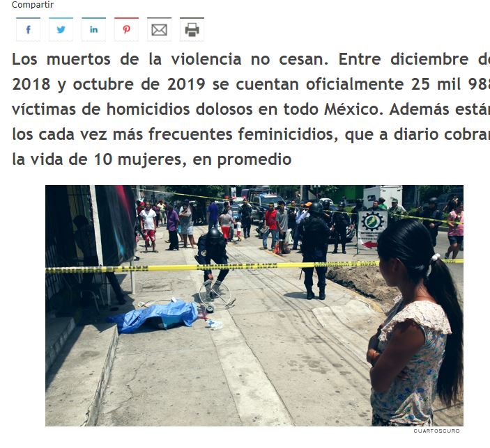 Lee más sobre el artículo Violencia ha dejado más de 25 mil muertos en lo que va del gobierno de AMLO