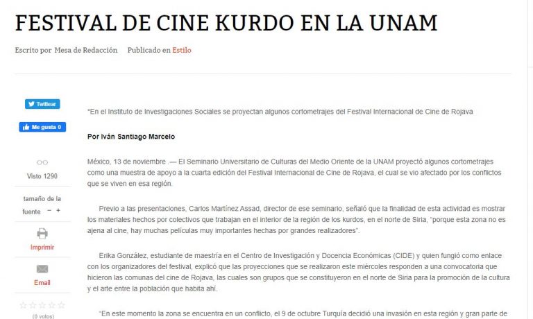 Lee más sobre el artículo FESTIVAL DE CINE KURDO EN LA UNAM