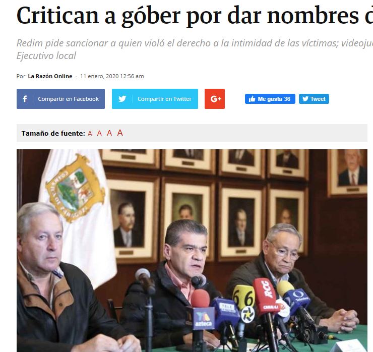 Lee más sobre el artículo Critican a góber por dar nombres de las víctimas