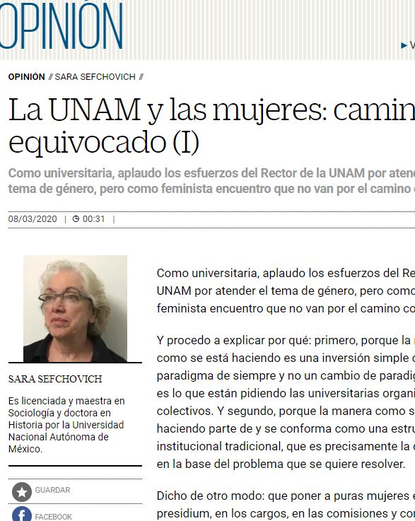 Lee más sobre el artículo La UNAM y las mujeres: camino equivocado