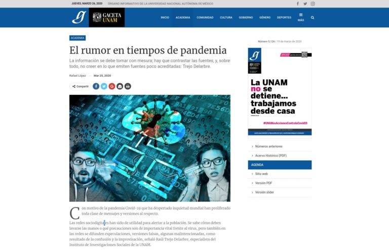 Lee más sobre el artículo El rumor en tiempos de pandemia