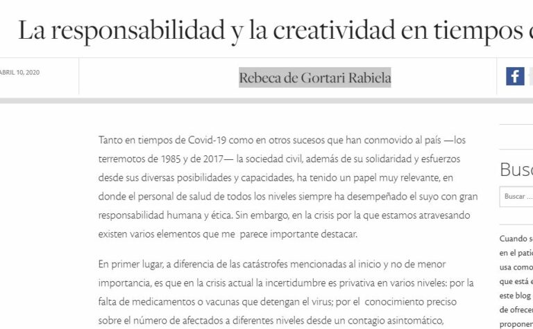 Lee más sobre el artículo La responsabilidad y la creatividad en tiempos de crisis